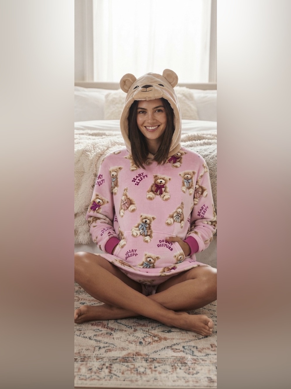 HOLIDAY TIME WOMEN’S LOUNGER BEAR WITH LONG SLEEVES